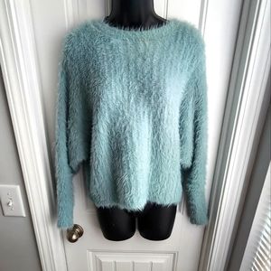If It Were Me- Fuzzy sweater - XS - sea blue.